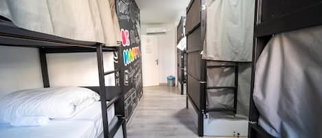 Laptop workspace, blackout curtains, soundproofing, iron/ironing board
