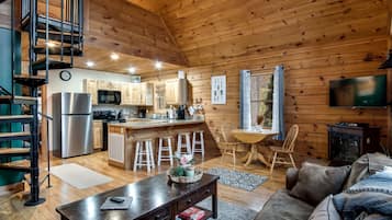 Televisión y chimenea