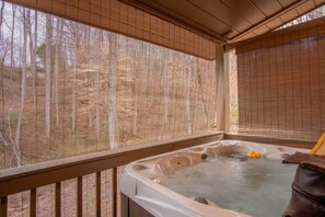 Indoor spa tub - Mountain View Cabin with Private Hot Tub (Bryson City)