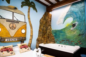 Design Double Room, Jetted Tub | 1 bedroom, down comforters, memory foam beds, individually decorated