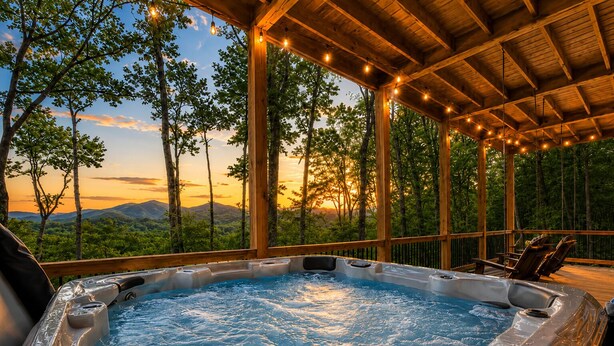Outdoor spa tub - Sunglow Mt Vista - Pet friendly-Mountain View- Hottub-  (Cherrylog)