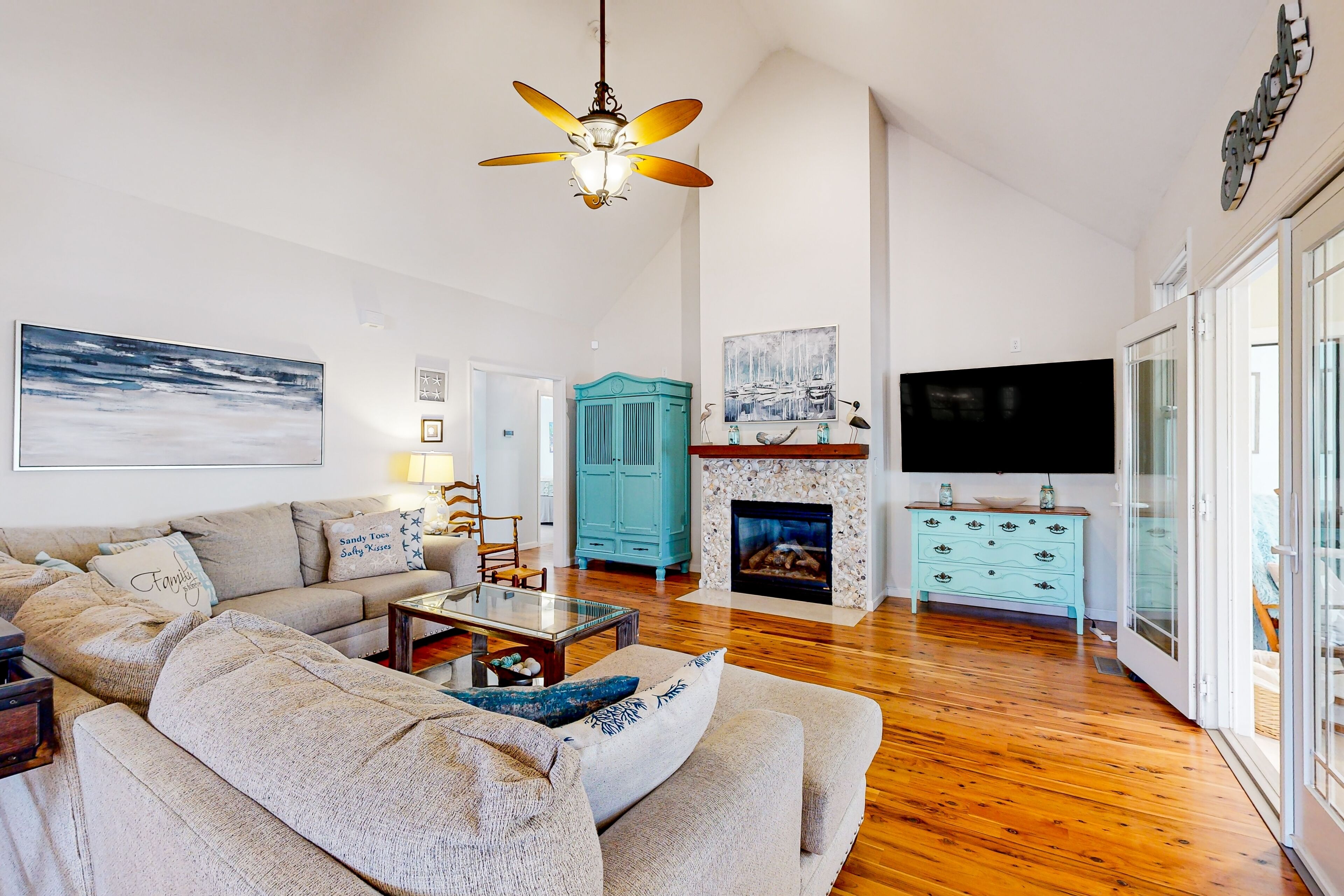Stylish home with heated indoor pool, game room, home theater, gym, yard, & deck