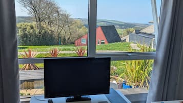 Una televisión, un reproductor de DVD