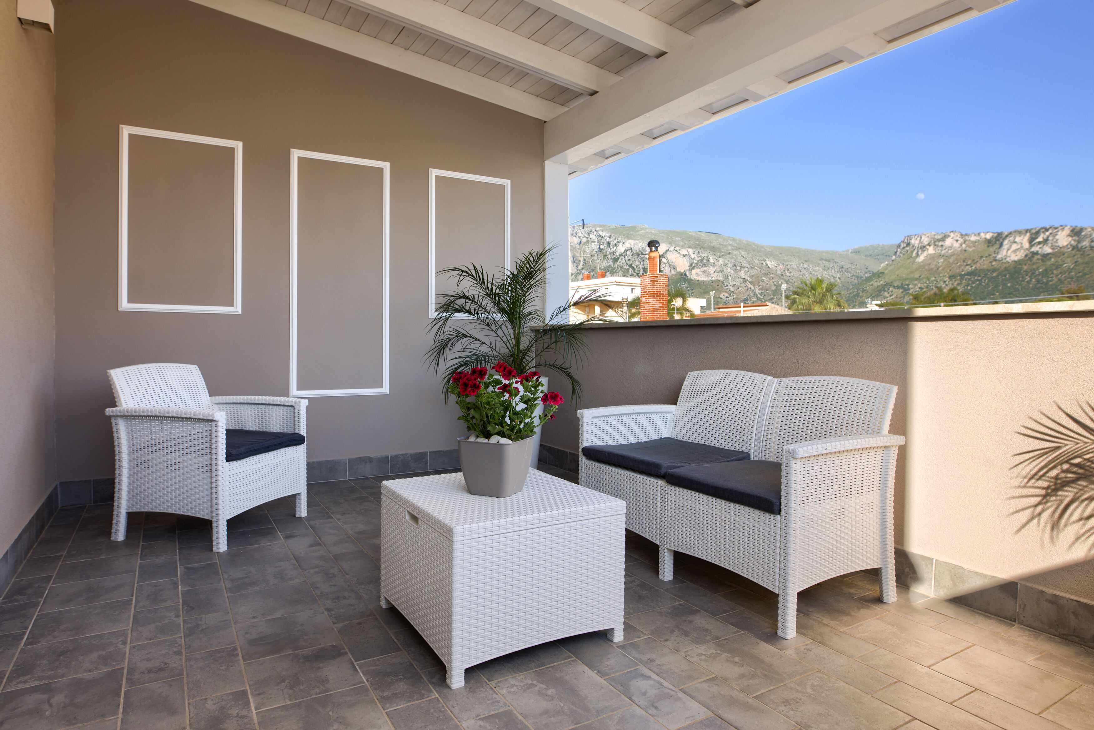 Quarto casal luxo, 1 quarto, sacada, vista para a montanha | Terraço/pátio