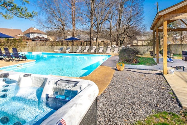 Relax and unwind in warmth of the hot tub. Splash into the refreshing pool.