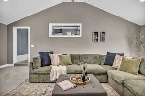 Smart TV, fireplace, foosball, offices