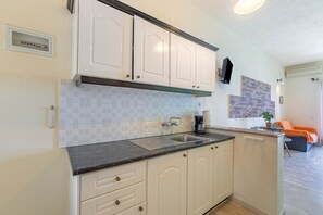 Fridge, oven, stovetop, coffee/tea maker - Studio Apartment 'Nikos Seaside  5' with Sea View, Wi-Fi and Air Conditioning (??????a)