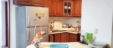 Standard Apartment, 3 Bedrooms, 2 Bathrooms, City View | Private kitchen | Electric kettle, toaster