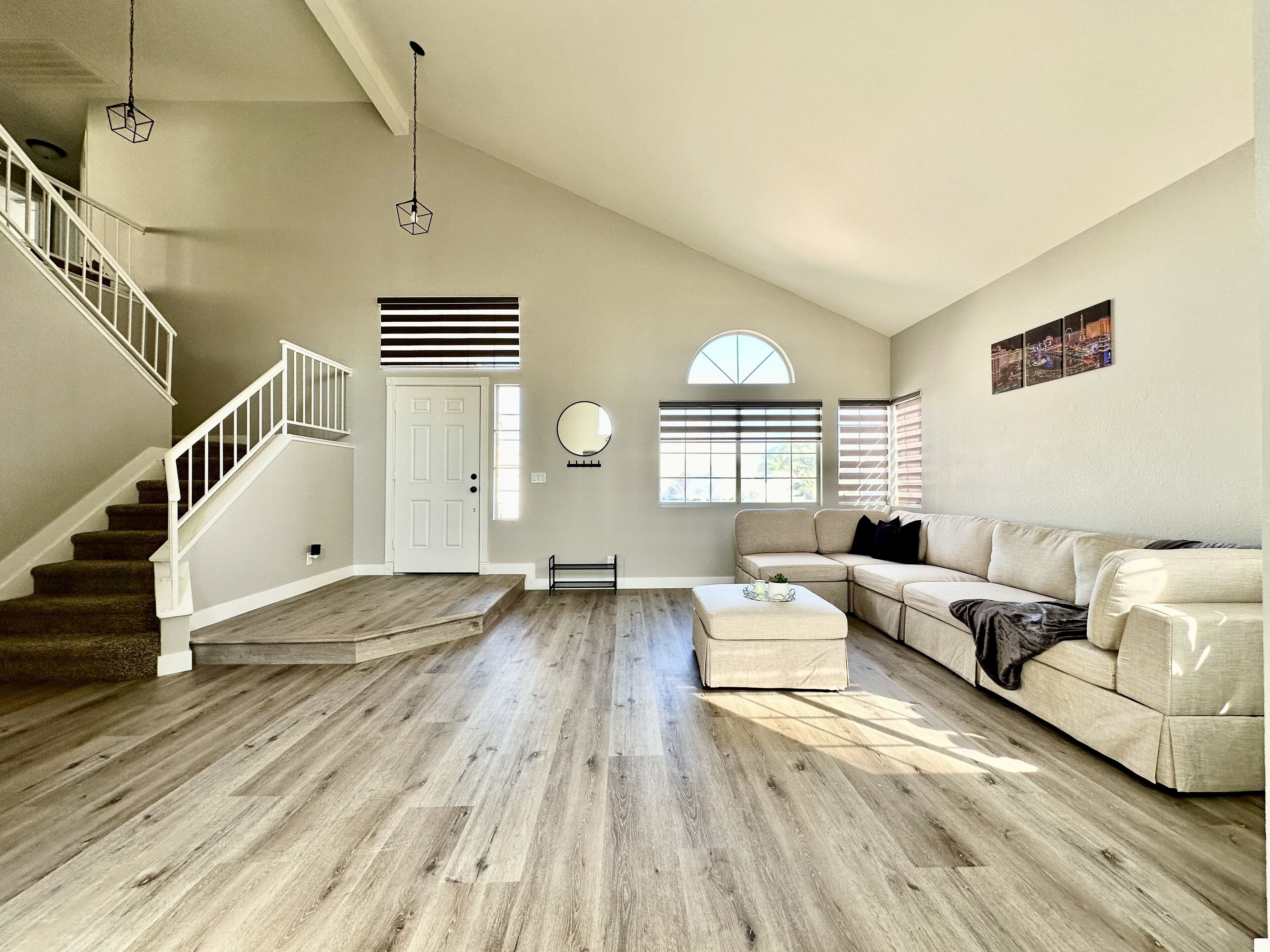 Smart TV, fireplace, table football