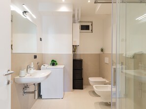 Secador de cabelo, toalhas de banho