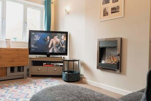 Smart-tv en een open haard