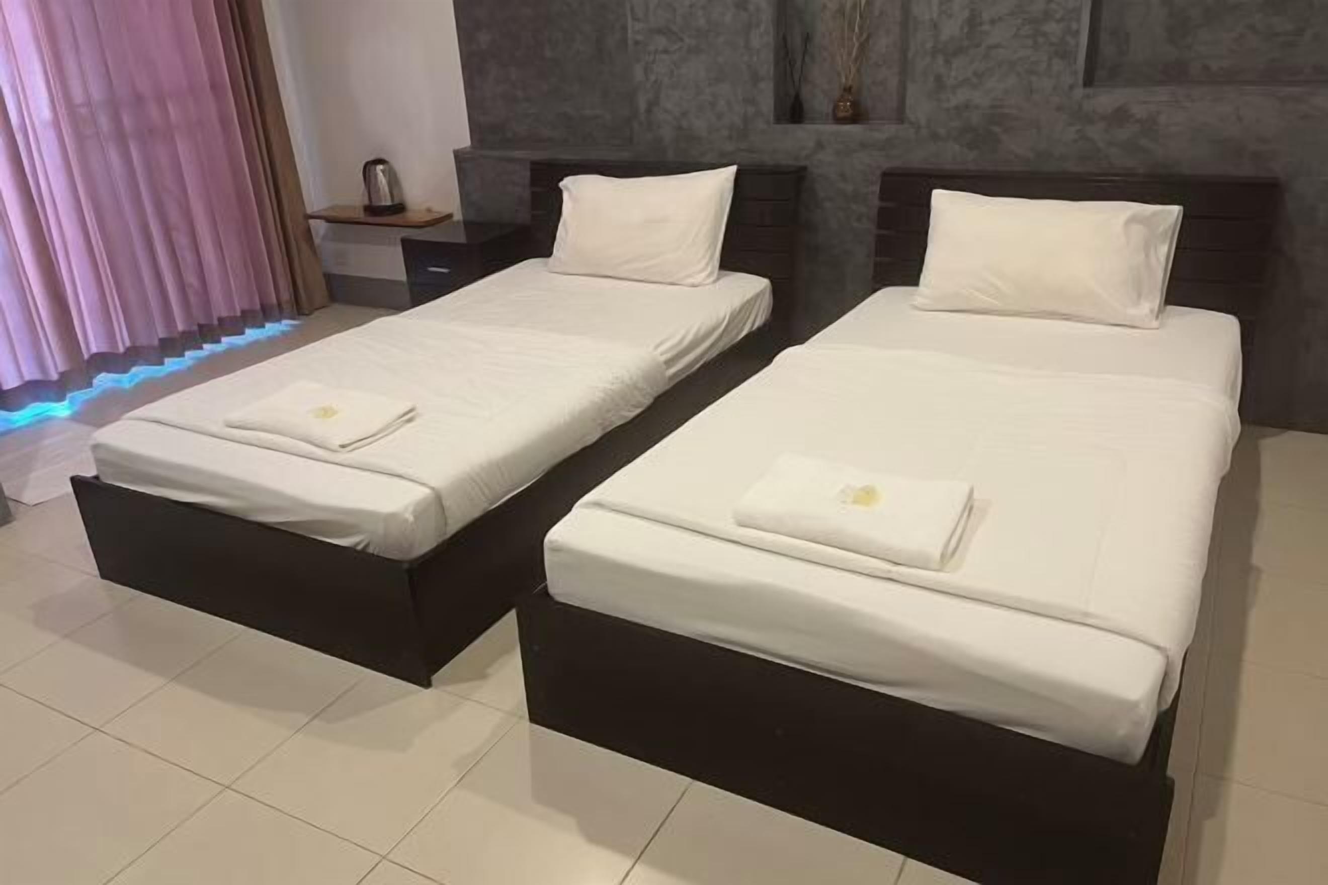 Individually decorated, individually furnished, desk, laptop workspace