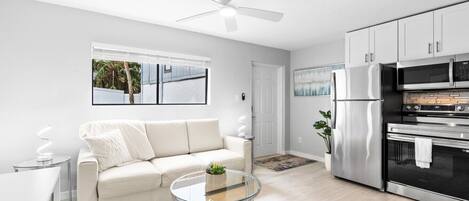 Smart TV, books, video library, stereo