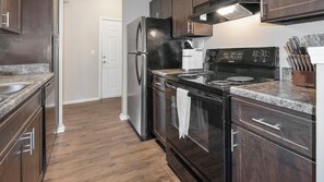 Fridge, dining tables
