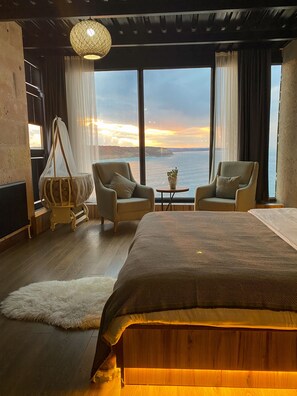 Studio Panoramic - 1 dubbelsäng - havsutsikt - ovan vatten | Sängtillbehör av högsta kvalitet och minibar