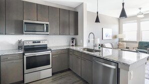 Fridge, dining tables