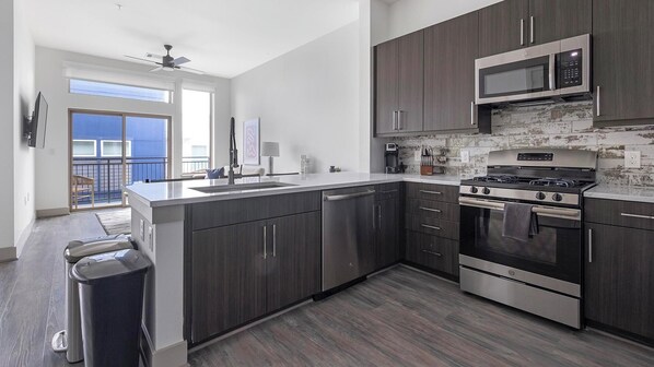 Fridge, dining tables