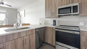 Fridge, dining tables