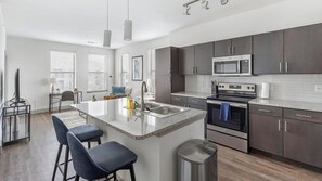 Fridge, dining tables