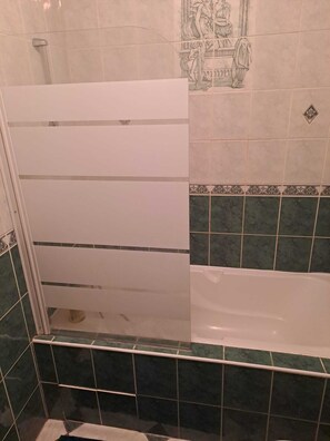 Bidet, soap, toilet paper