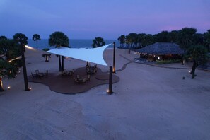 Aan een privéstrand