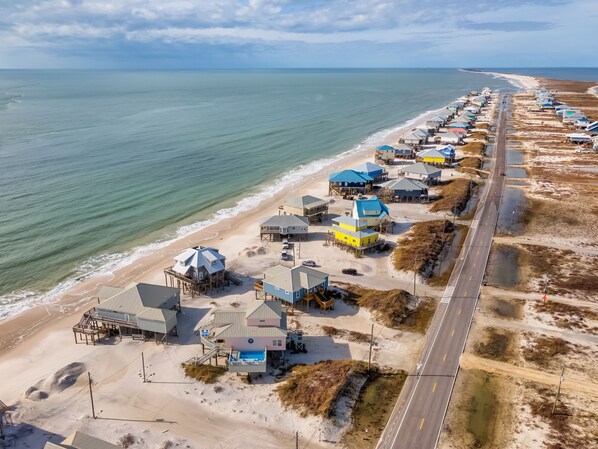 House, 4 Bedrooms | Aerial view - Goin' Coastal - 2703 Bienville 4 Bedroom Home by RedAwning (Dauphin Island)