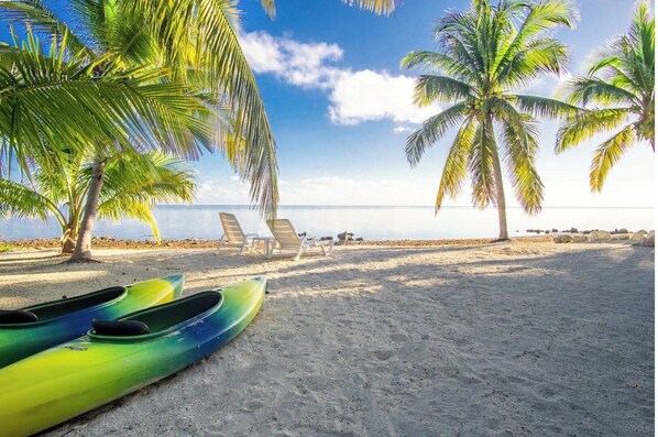 On the beach, beach towels