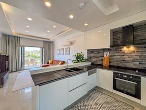 Executive Apartment, 2 Bedrooms, Sea Facing | Private kitchen | Full-size fridge, microwave, dishwasher, coffee/tea maker - Lavender Residence Kusadasi (Kusadasi)