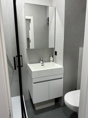 Hårtørrer, håndklæder, Sæbe, Toiletpapir