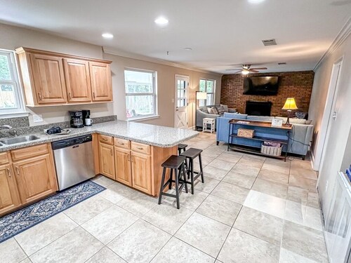 Private 4 bedroom house near the beach with pool, hot tub, fire pit, game room.