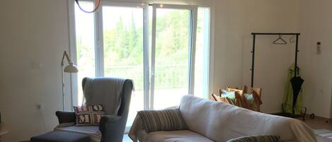 Televisión y chimenea