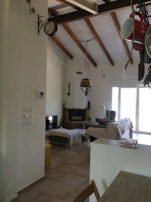 TV, fireplace - A beautiful olive orchard with mountain and sea view,ideal for a relaxing break  (Ziria)