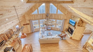 Smart TV, fireplace, video games, foosball