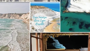 A coastal hotel with a view of the sea, rocky cliffs, and clear blue waters. - Attic room with terraces facing the sea, close to the beach and Scala dei Turchi (Lido Rossello)
