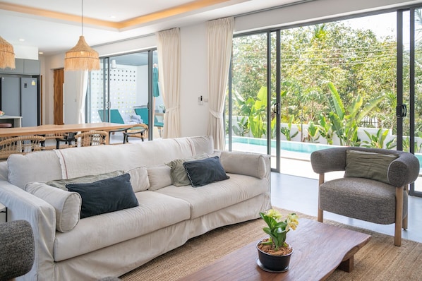 Exclusive Villa, Mountain View | Living area | Flat-screen TV