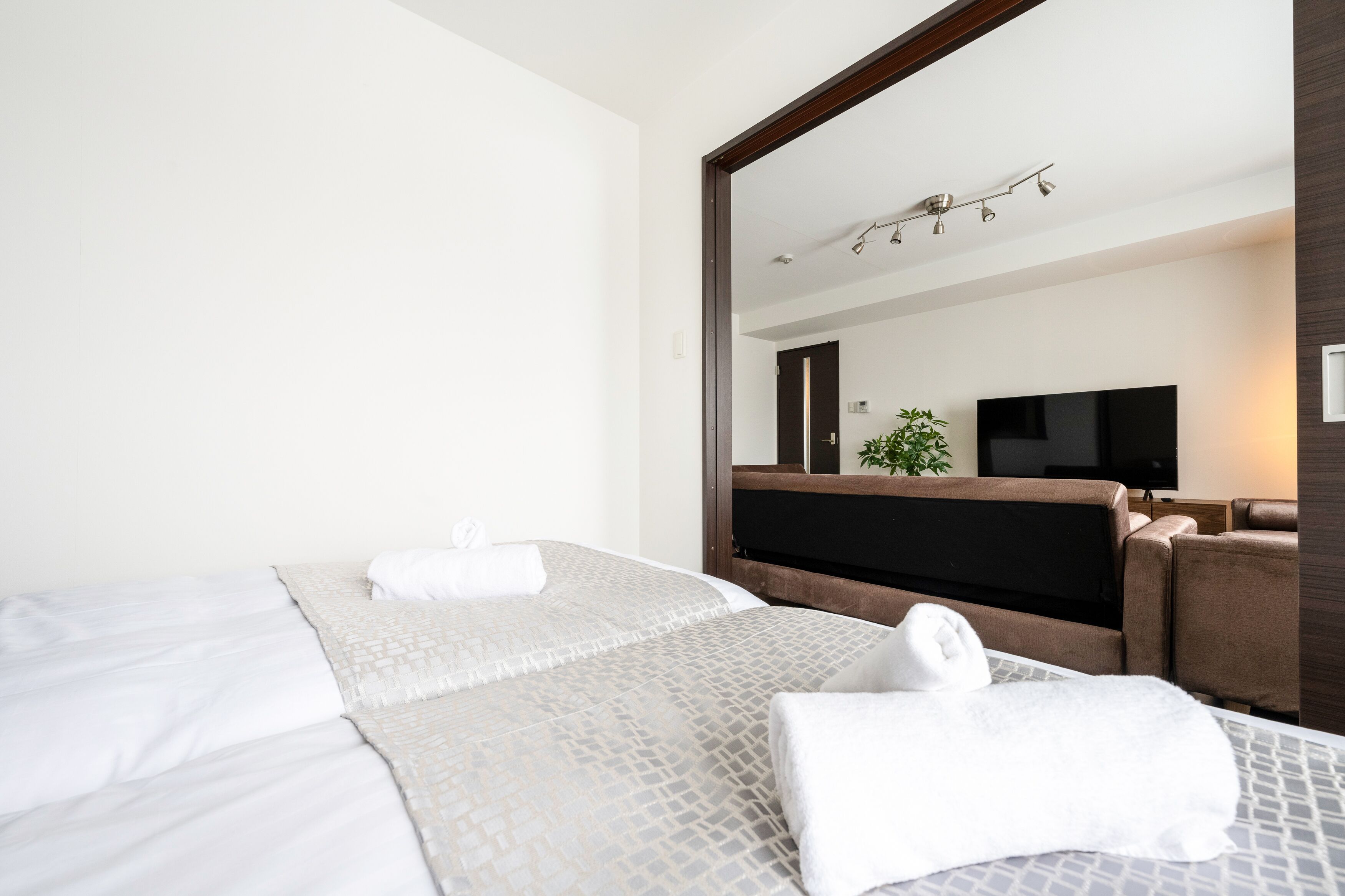 2 bedrooms, blackout curtains, iron/ironing board, free WiFi