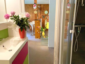 Douche, sèche-cheveux