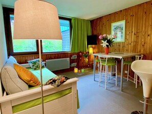 1 chambre, fer et planche à repasser