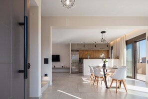 Dining - Brand new modern villa, no car needed! (Panormo)