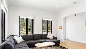 Télévision, cheminée, espaces bureaux