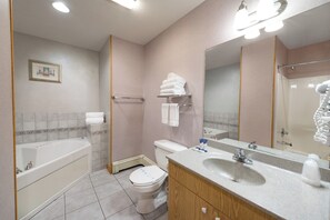 Eco-friendly toiletries, hair dryer, towels