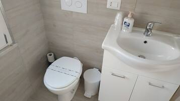 Haartrockner, Bidet, Handtücher, Seife