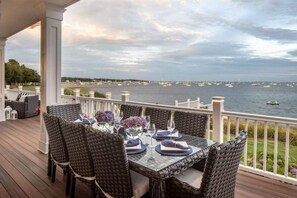 Outdoor dining - The Beach Estate, Panoramic Ocean Views, 5700 sqft (Mattapoisett)