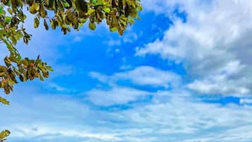 On the beach, white sand