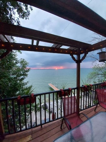 Property grounds. Two Story Boathouse Located On East Side of Lake Simcoe