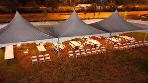 Outdoor banquet area
