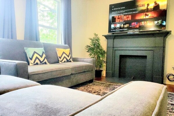Enjoy comfort with television in our living room, perfect for relaxation and unwinding. - Welcome to your charming San Antonio retreat! (San Antonio)