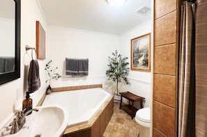 Hair dryer, towels, toilet paper