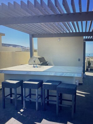 Terrace/patio - Comfortable safe gated community, located 12 min away from Valle de Guadalupe. (El Sauzal)