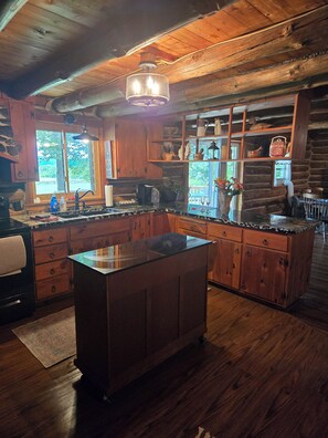 Fridge, microwave, oven, stovetop - Cozy Country Cabin near Canandaigua-Hot Tub-Scenic Views-Wine Trail Convenience (Rushville)